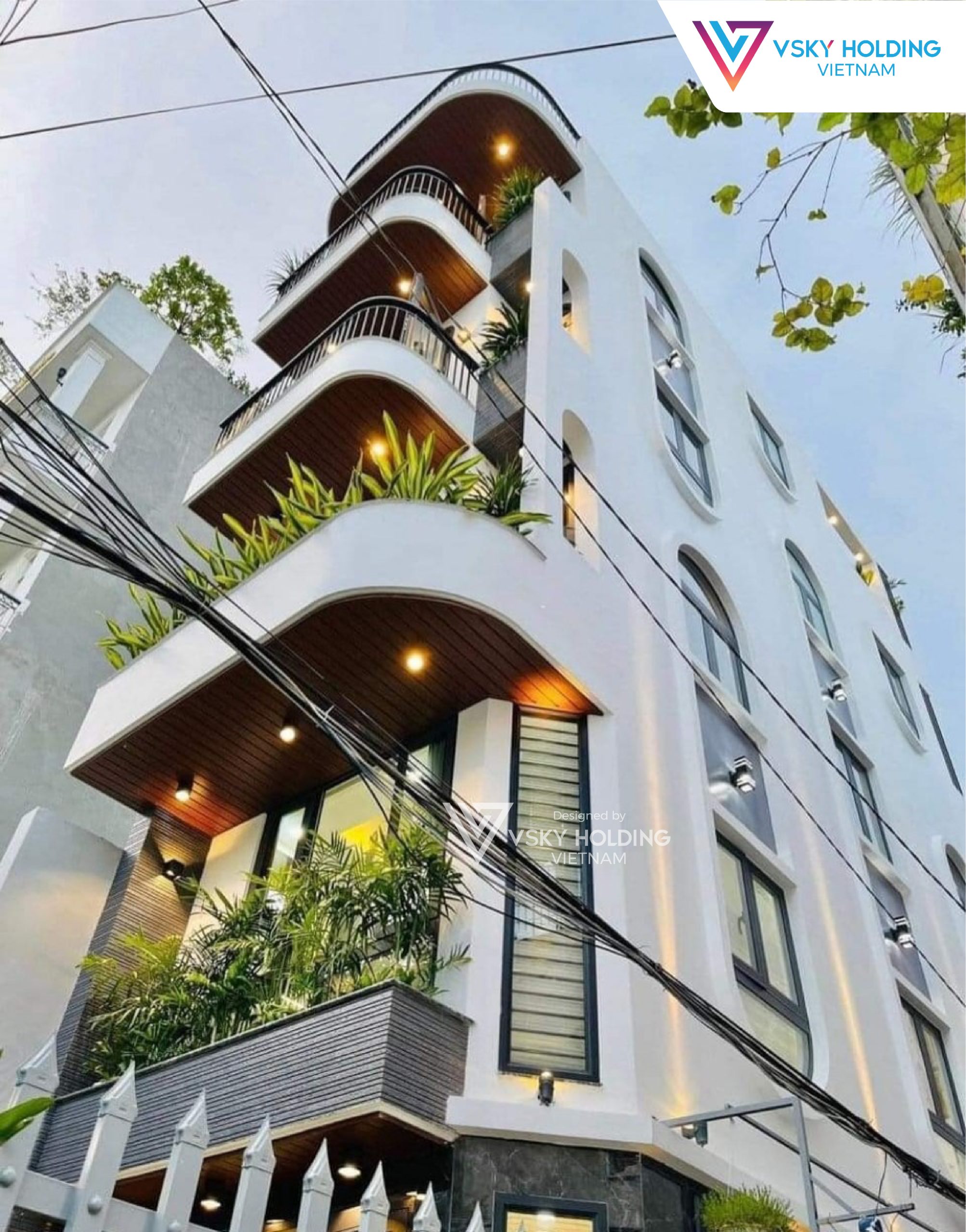 Xây dựng công trình nhà ở 95m2 5 tầng