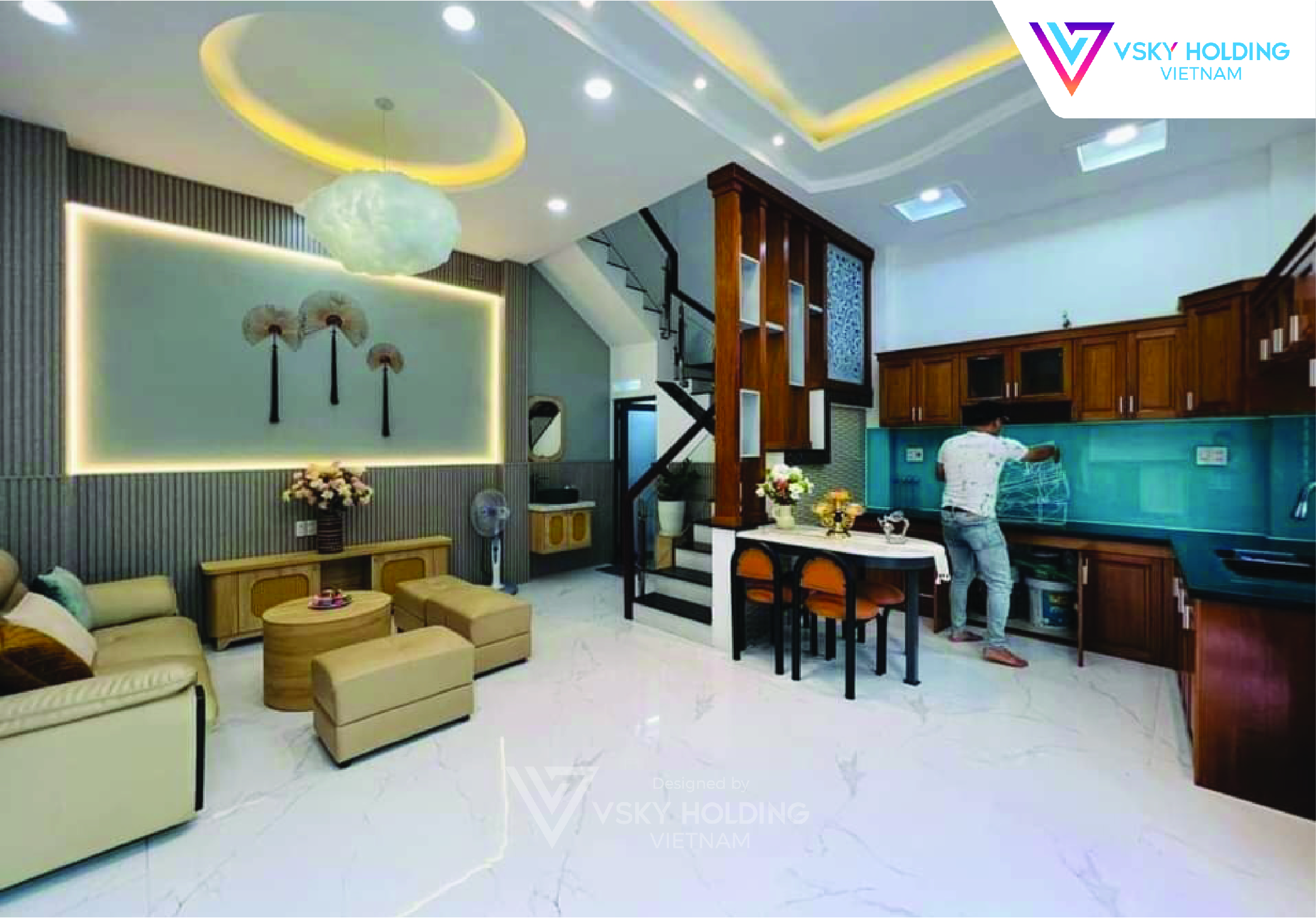Xây dựng công trình nhà ở 105m2 4 tầng