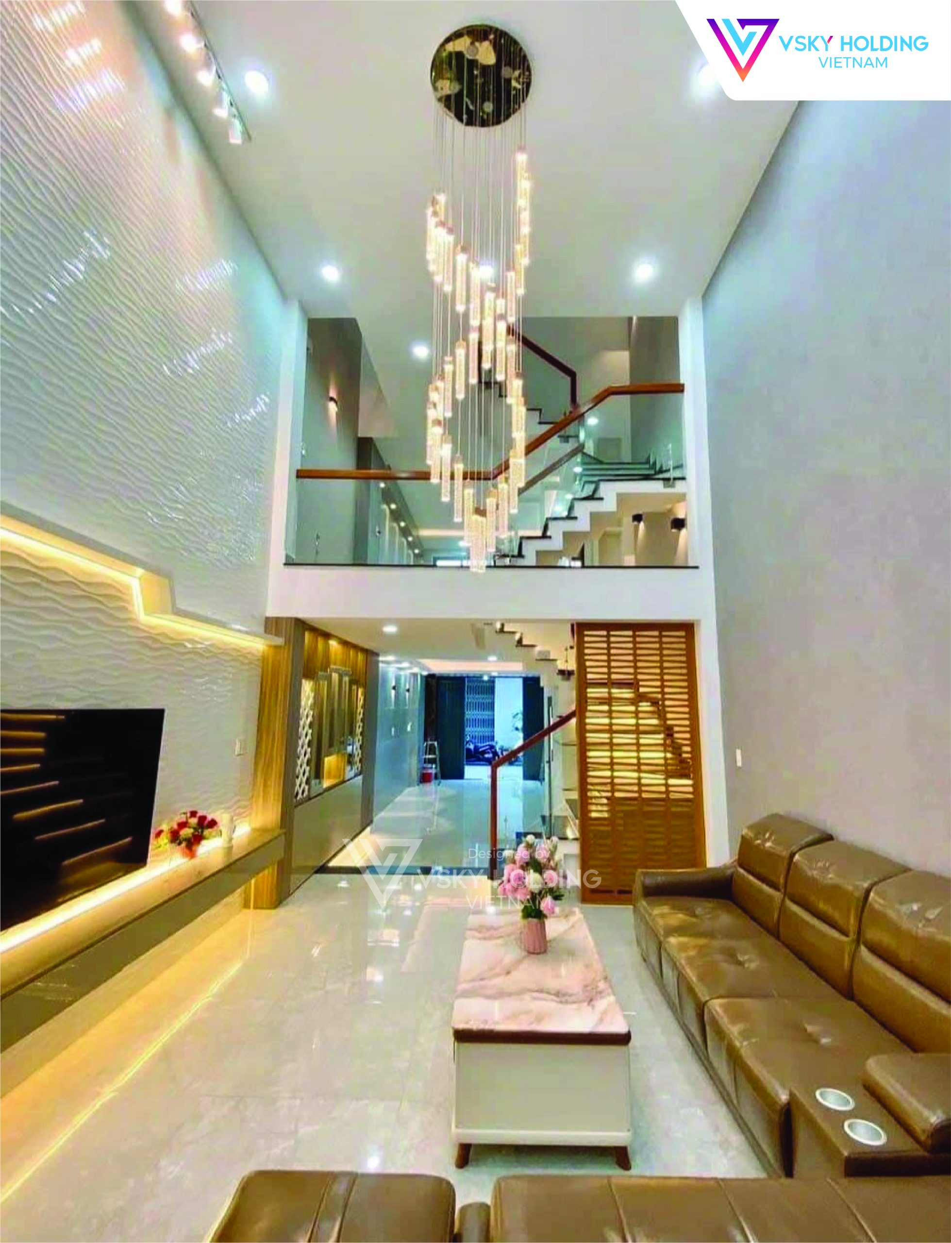 Xây dựng công trình nhà ở 5 tầng với diện tích 68m2