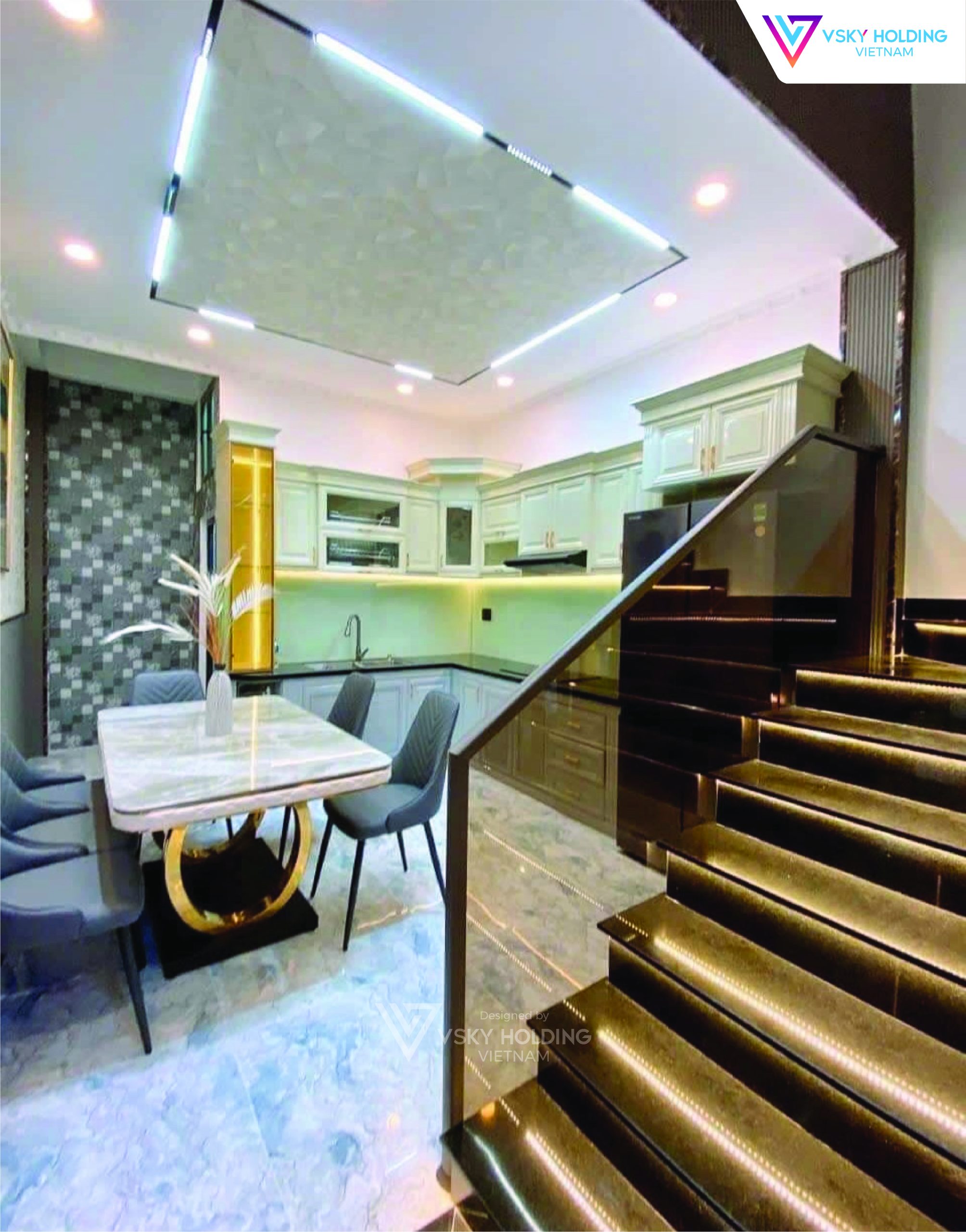 Xây dựng công trình nhà ở 4 tầng 76m2