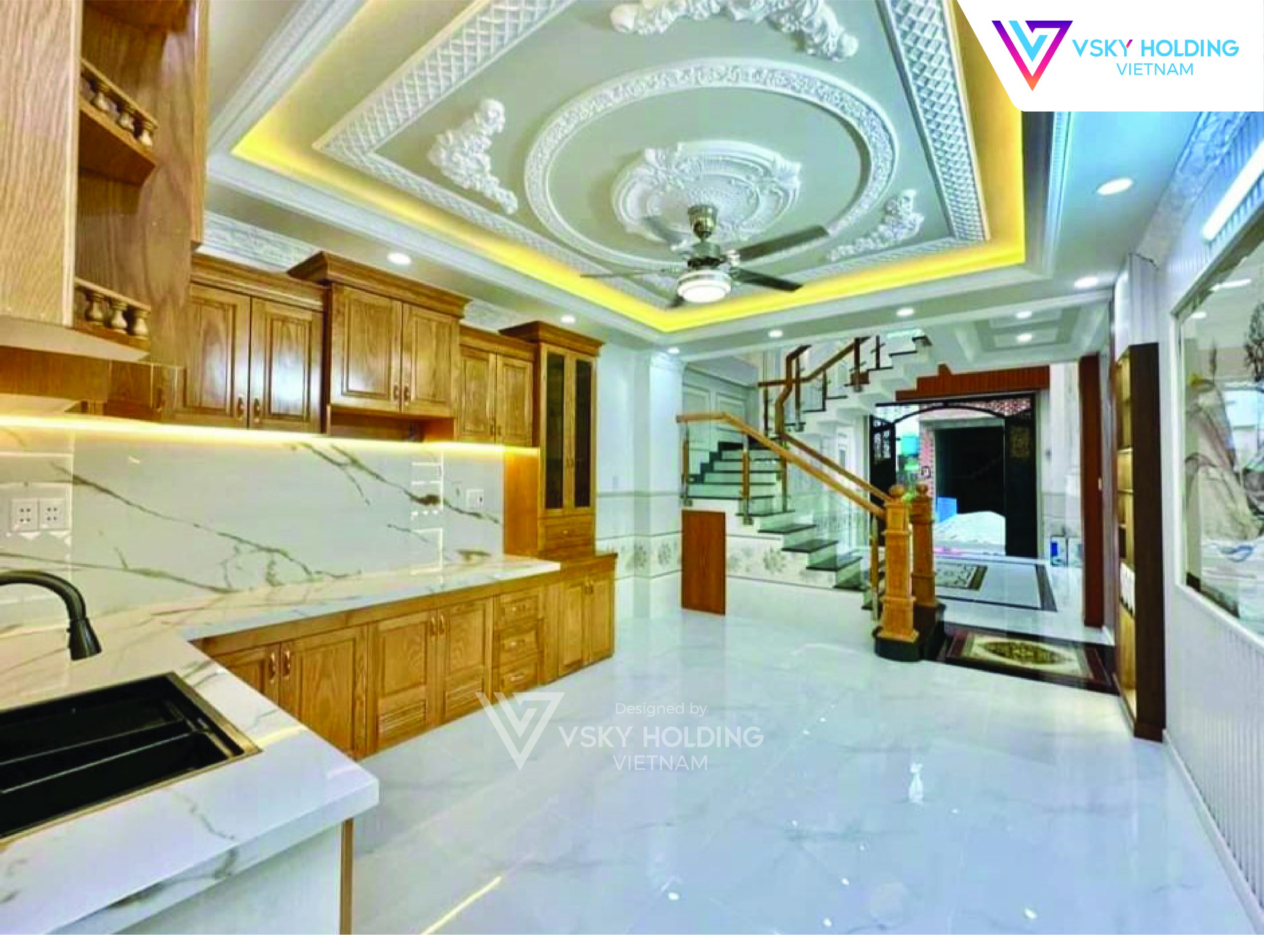 Thiết kế thi công biệt thự 4 tầng liền kề