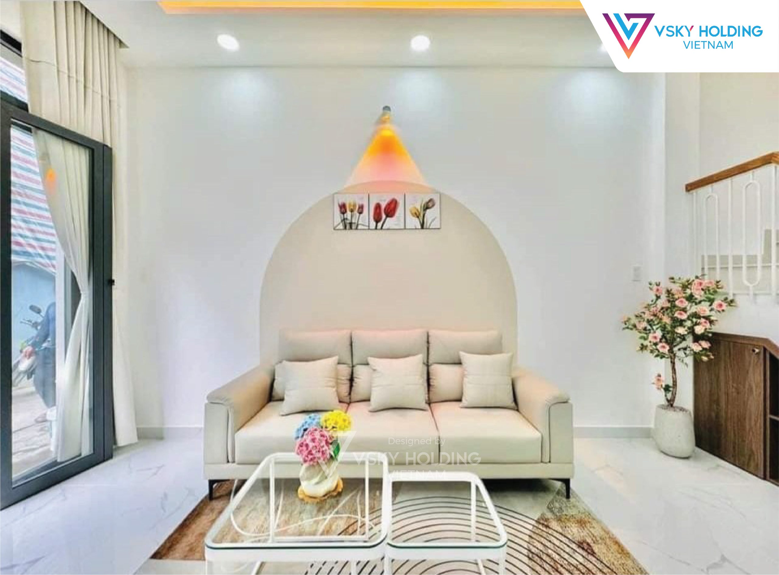 Xây dựng công trình nhà ở 2 tầng hiện đại với 3 phòng ngủ