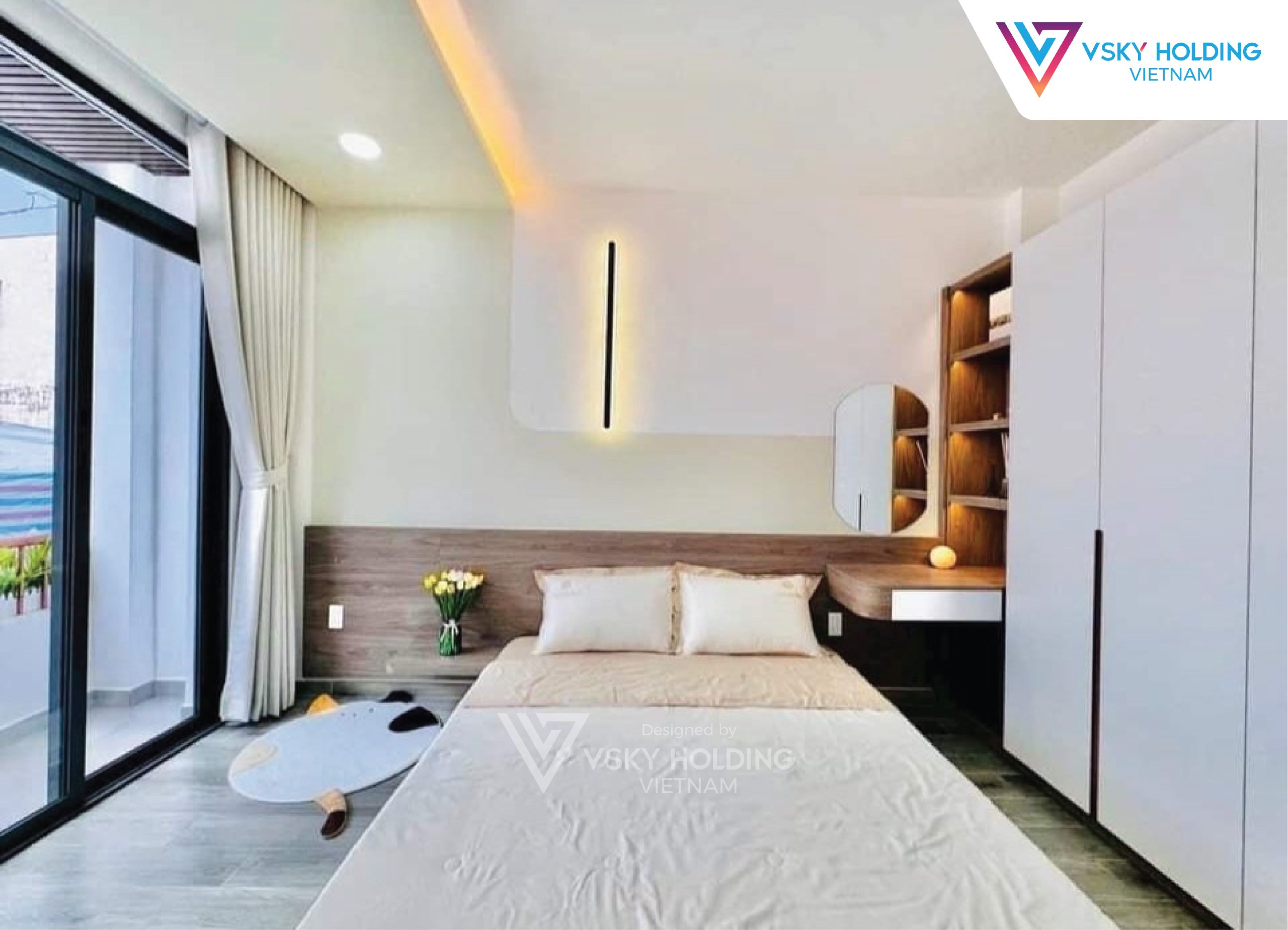 Xây dựng công trình nhà ở 2 tầng hiện đại với 3 phòng ngủ