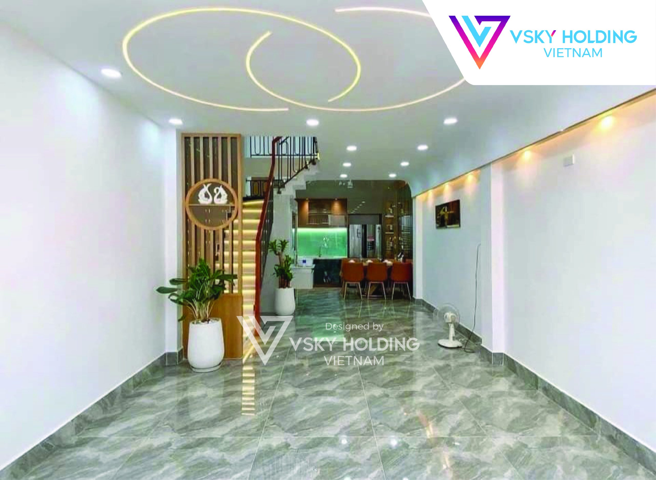 Xây dựng công trình nhà ống 5 tầng có ban công đẹp