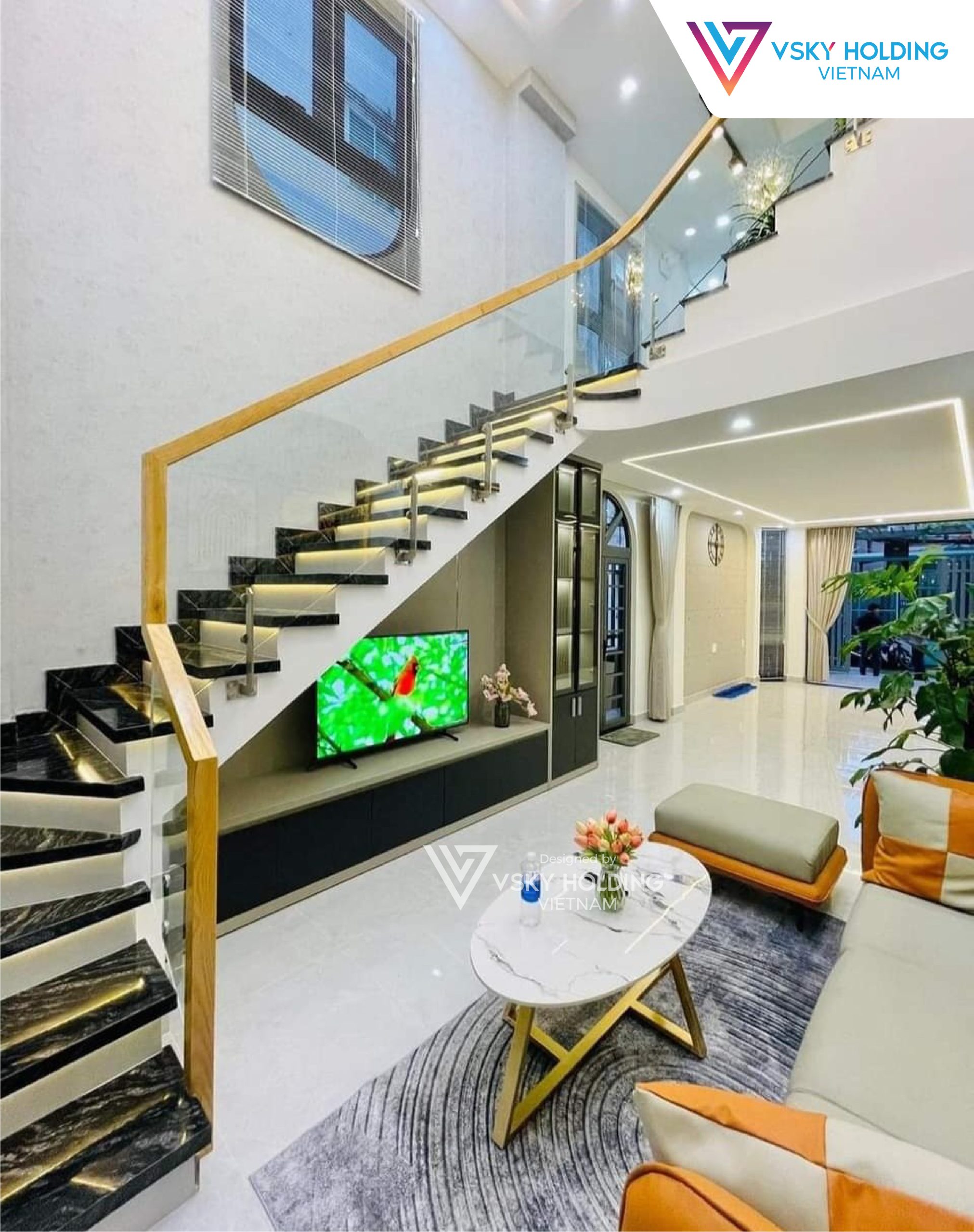 Xây dựng công trình nhà ở 5 tầng với nhiều cửa thông thoáng