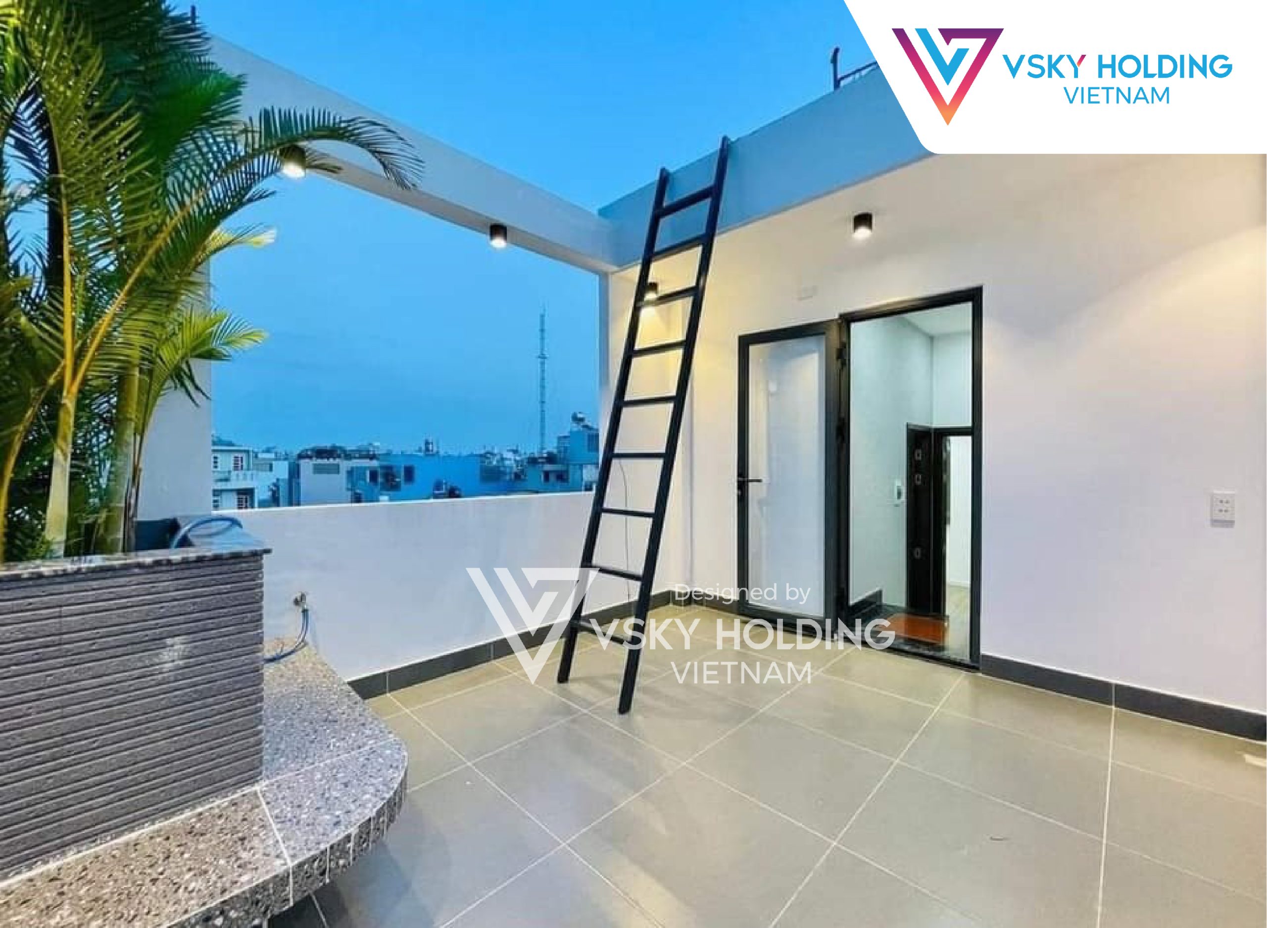 Xây dựng công trình nhà ở 5 tầng với nhiều cửa thông thoáng