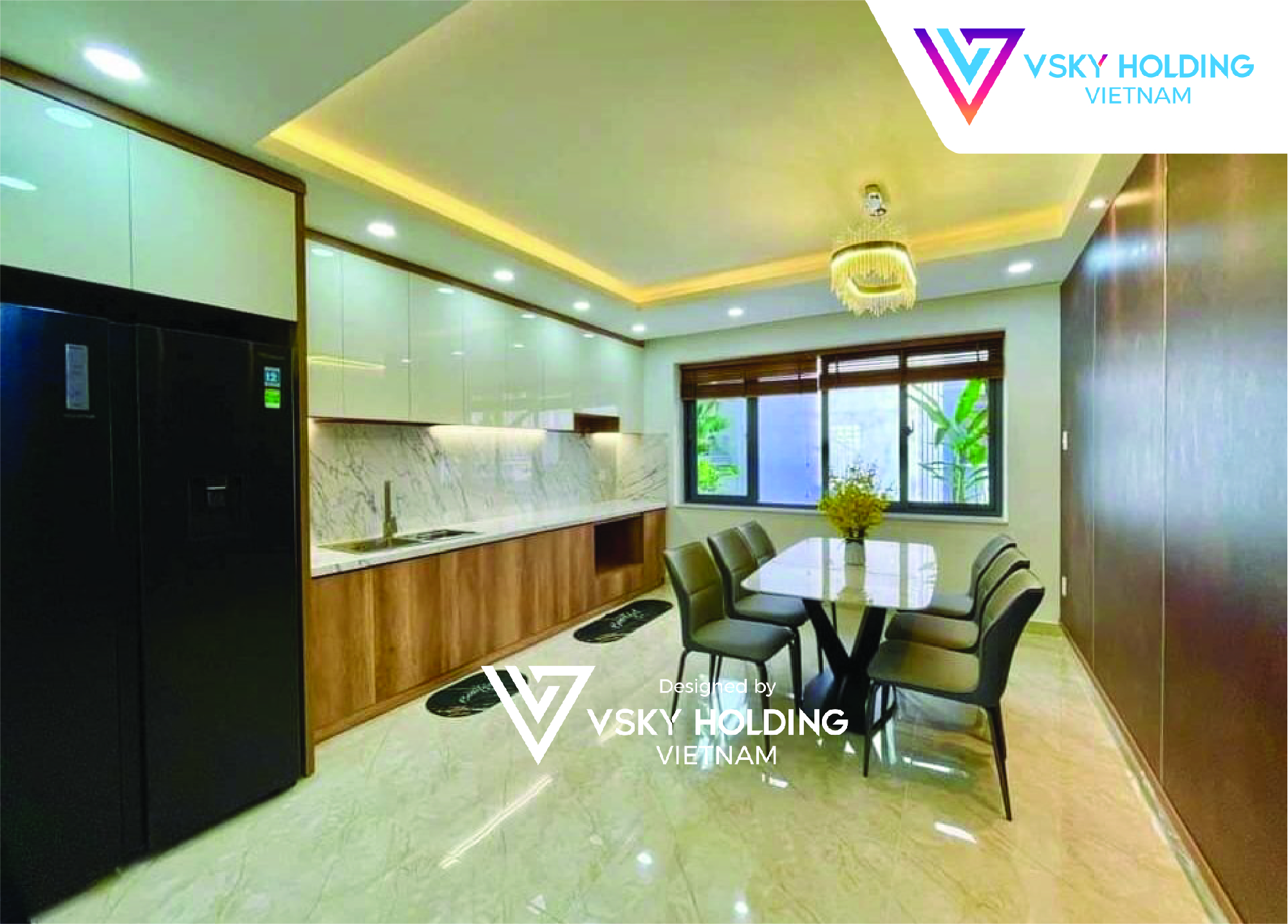 Xây dựng công trình nhà ở 4 tầng đơn giản, thiết kế ban công với tiểu cảnh xanh mát
