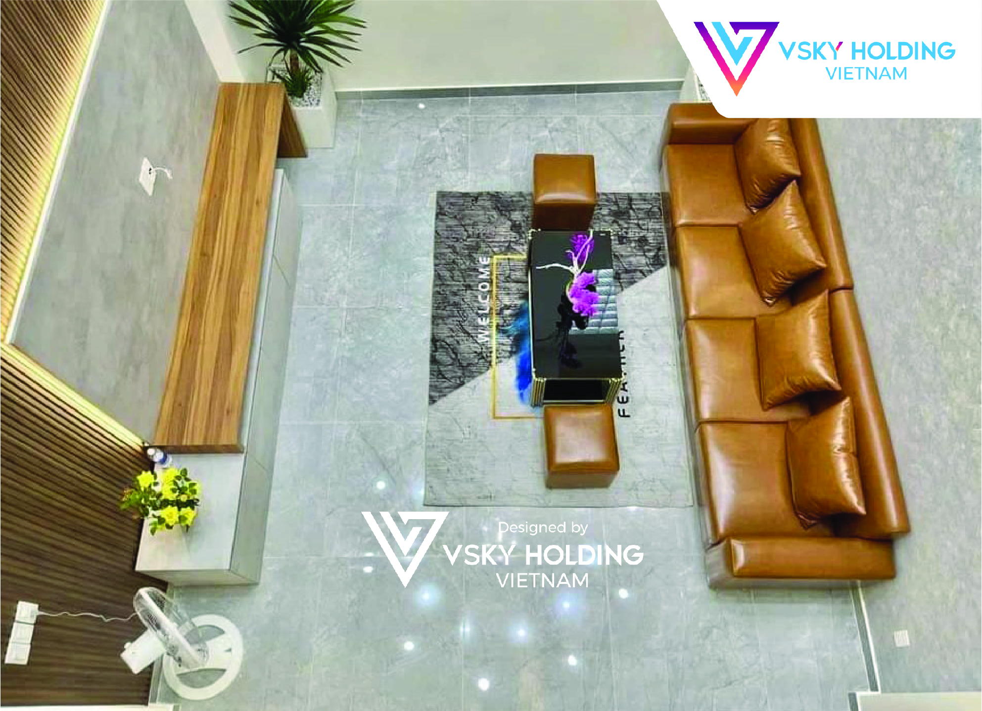 Xây dựng công trình nhà ở 4 tầng đơn giản, thiết kế ban công với tiểu cảnh xanh mát