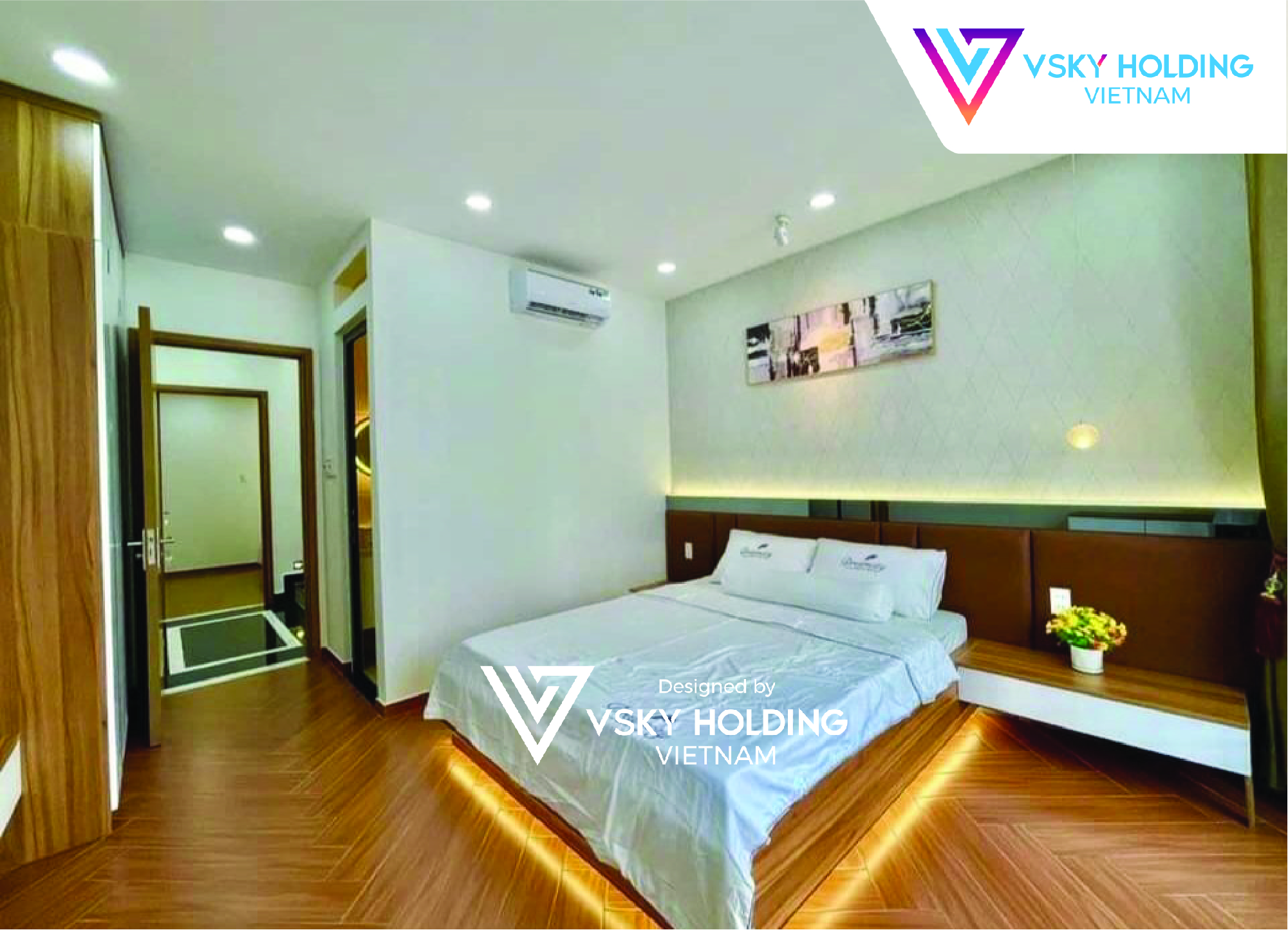 Xây dựng công trình nhà ở 4 tầng đơn giản, thiết kế ban công với tiểu cảnh xanh mát