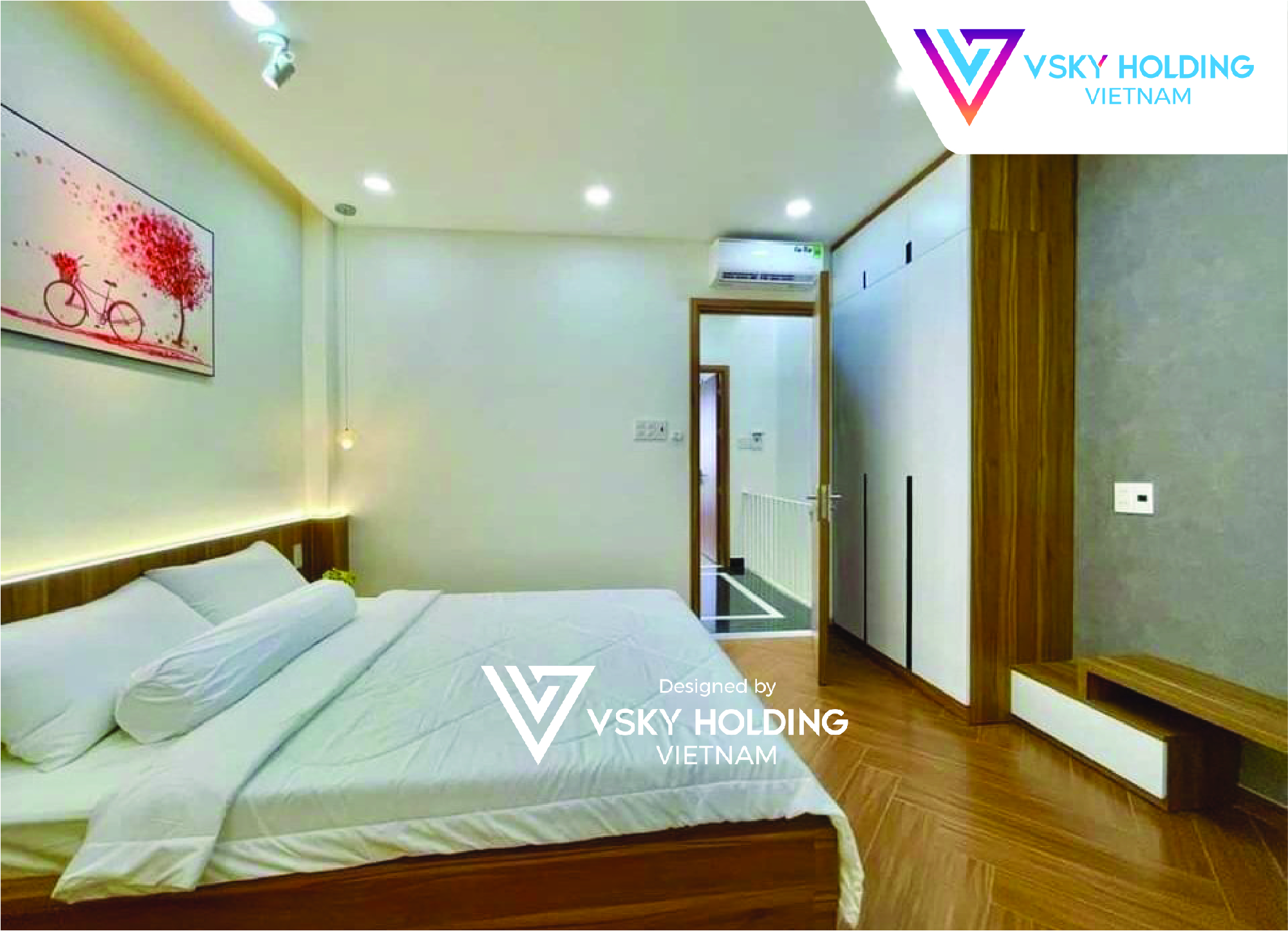 Xây dựng công trình nhà ở 4 tầng đơn giản, thiết kế ban công với tiểu cảnh xanh mát