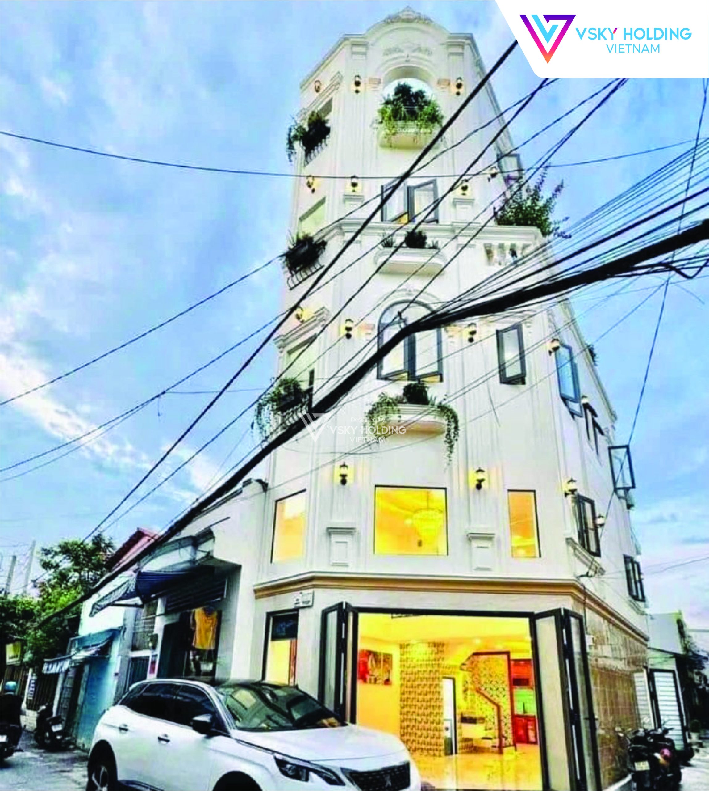 Thiết kế thi công biệt thự 5 tầng hiện đại
