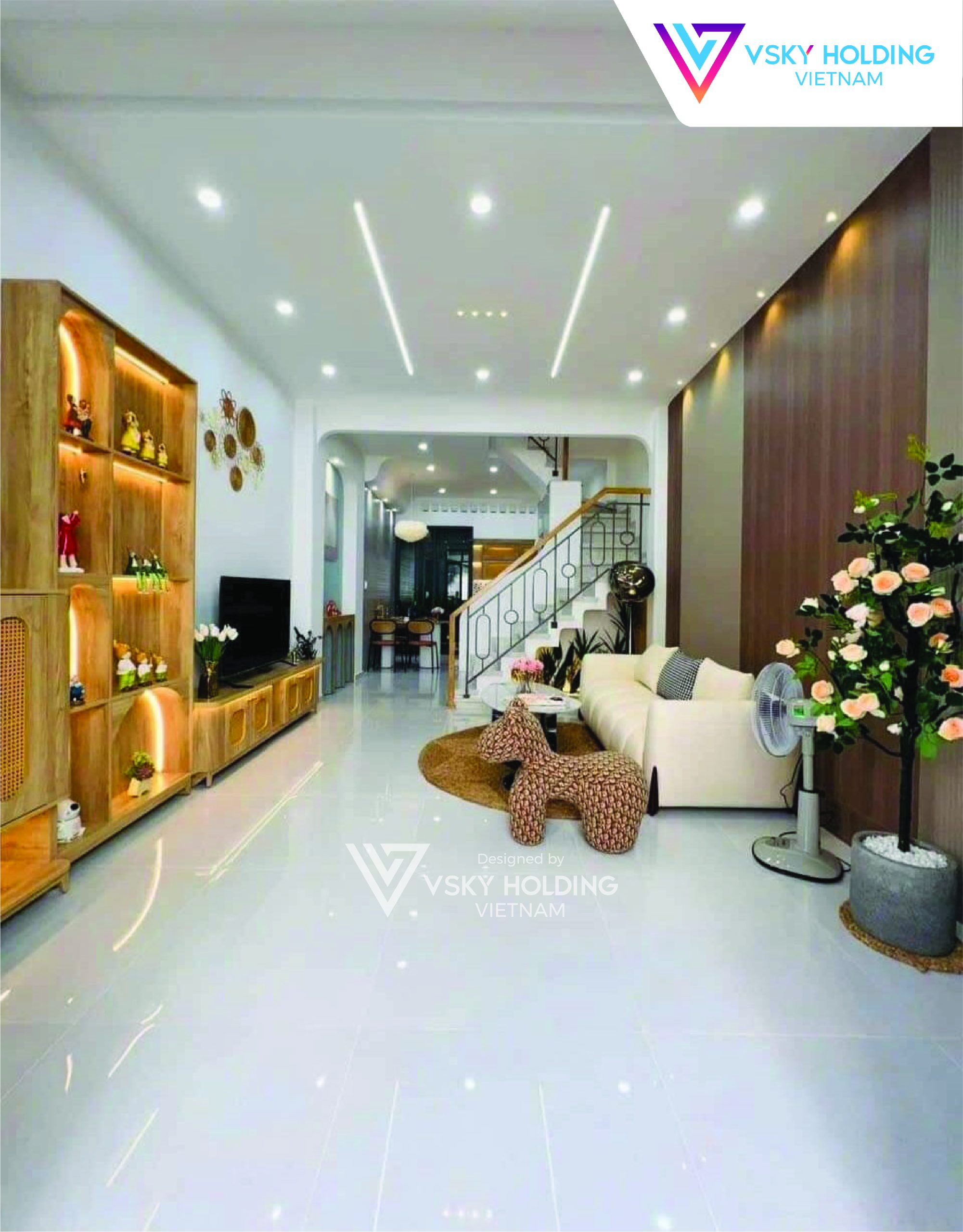 Xây dựng công trình nhà ở 3 tầng mái bằng đẹp